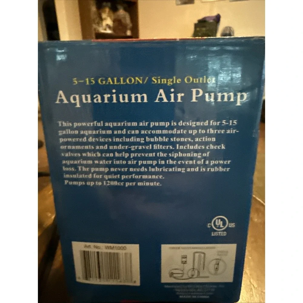 Aqua Culture 5-15 Gallon Single Outlet Aquarium Air PumpS /Check Valve SET 4